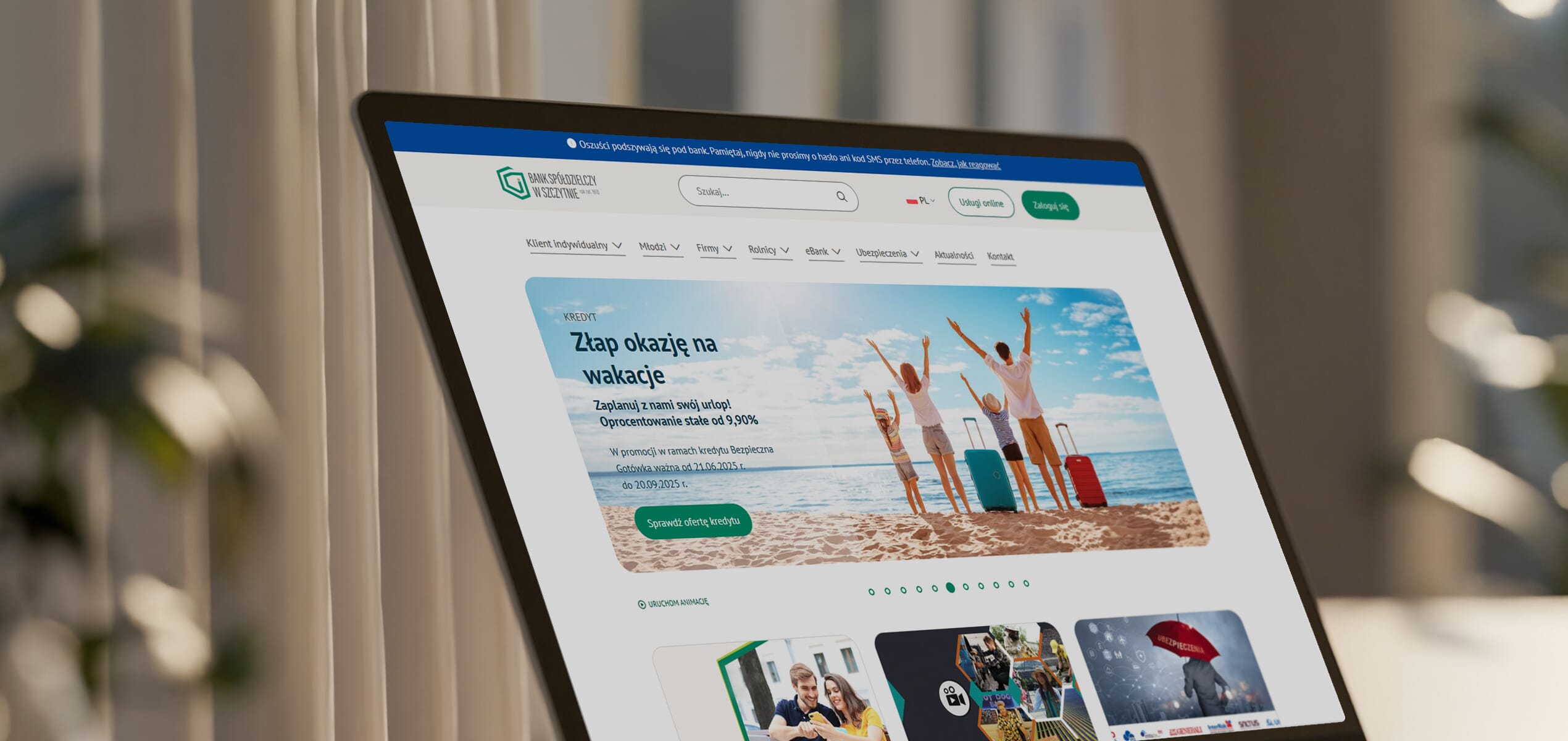 zdjecie  strony w okularach pl na laptopie